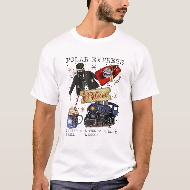 Polar för julgranar i Nordpolen Express i hela Jul T Shirt (Framsida)