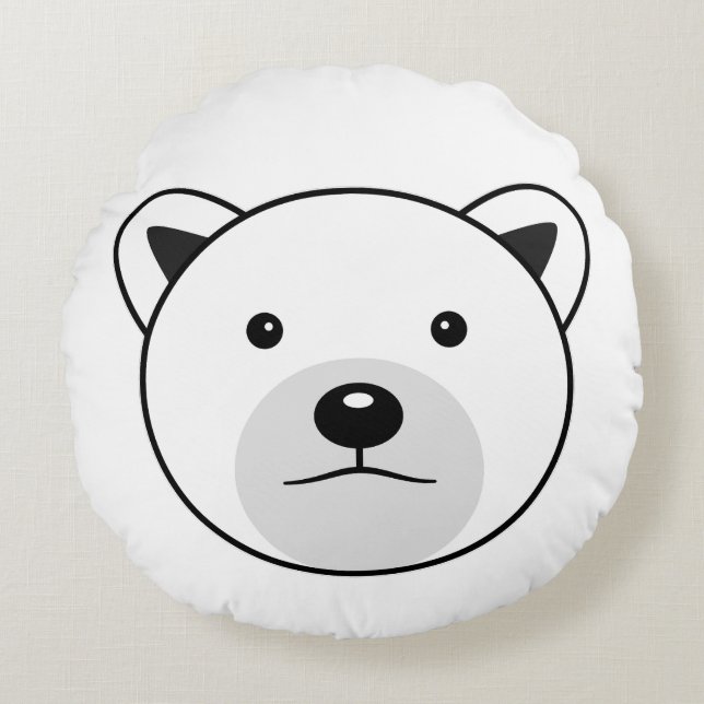 Polar för Tecknad Rund Kudde (Framsidan)