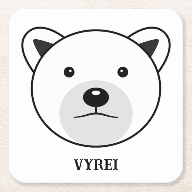 Polar för Tecknad Underlägg Papper Kvadrat (Framsidan)