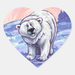 Polar - gåvor och tillbehör hjärtformat klistermärke