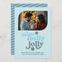 Polar Glow Modern Blue Christmas Photo