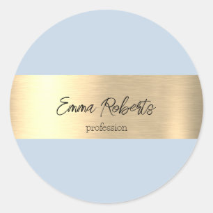 Polar Himlar Blue Gold Foil Rustic Faux Runt Klistermärke