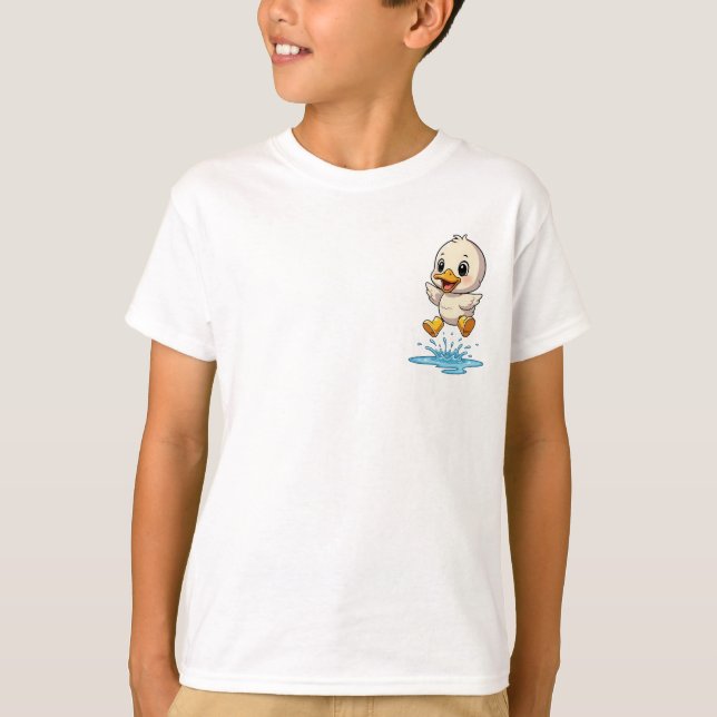 Pölar Hoppande Ankunge Barn T Shirt (Framsida)