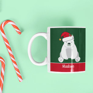 Polar i julklapp i Santa Hat Anpassningsbar Kids Kaffemugg