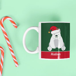 Polar i julklapp i Santa Hat Anpassningsbar Kids Kaffemugg
