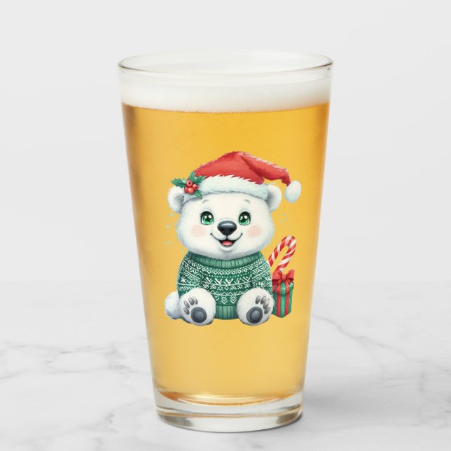 Polar i julklapp i sötningsmedel glaskopp (Framsida fylld)