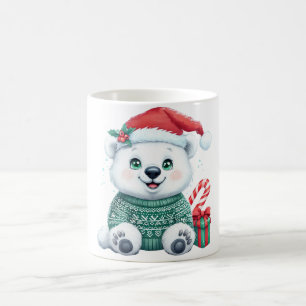 Polar i julklapp i sötningsmedel kaffemugg