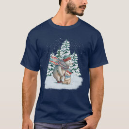 Polar i rutor för utspädda vattenfärger t shirt