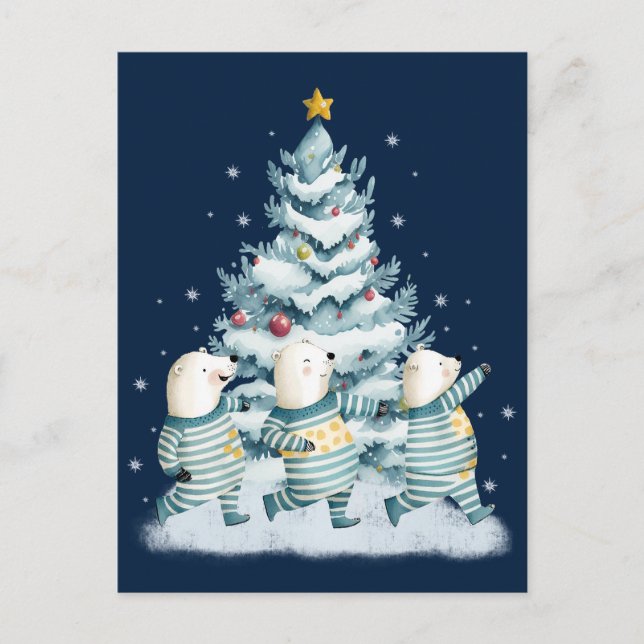 Polar i rutor för utspädda vattenfärger vykort (Framsida)