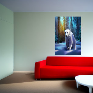 Polar i snöskog AI Art Poster