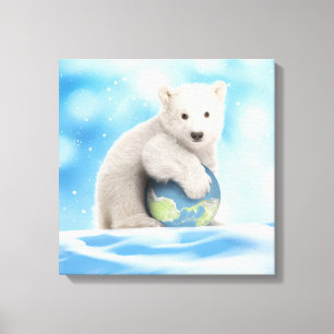 Polar kanfas för björnungevärld canvastryck