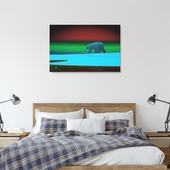 Polar Lights Isbjörn Canvastryck (Insitu (sovrum))