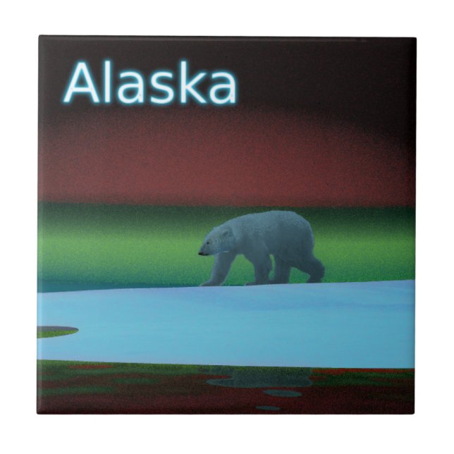 Polar Ljus Polar Bear Kakelplatta (Framsidan)