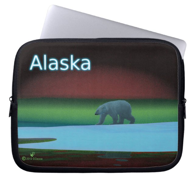 Polar Ljus Polar Bear Laptop Sleeve (Framsidan)