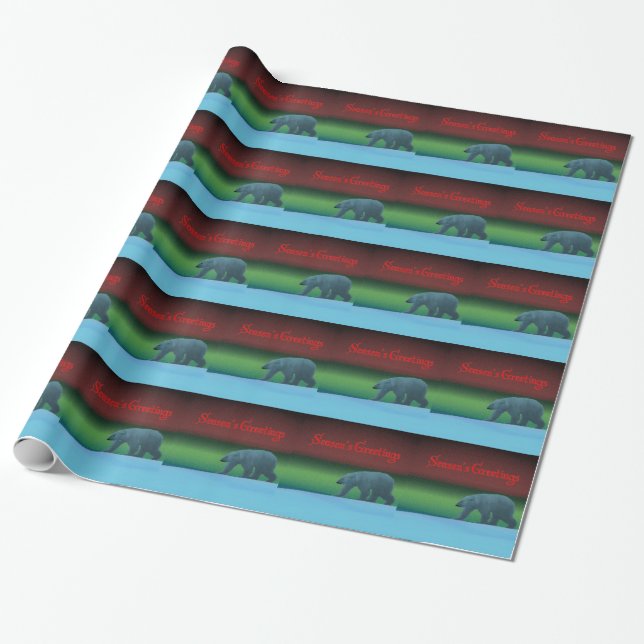 Polar Ljus Polar Bear Presentpapper (Utrullad)