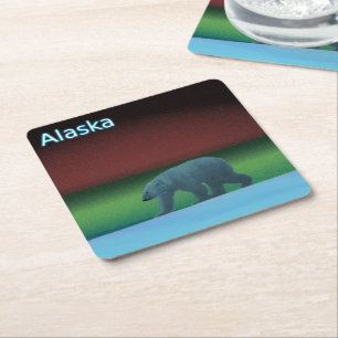 Polar Ljus Polar Bear Underlägg Papper Kvadrat