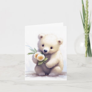 Polar med blommor anteckningskort