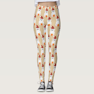 Polar med julklapp mönster beige leggings