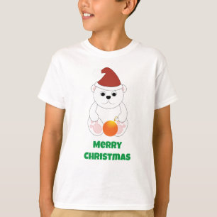 Polar med jultomten Anpassad text T Shirt