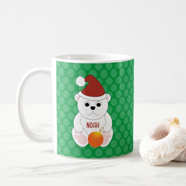 Polar med jultomten Personalize Kaffemugg (Med munk)