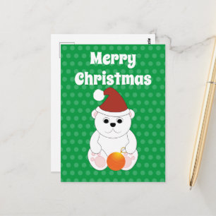Polar med jultomten Personalize Vykort