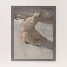 Polar med klämmor i snö vintage illustration