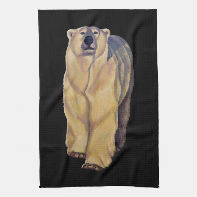 Polar med polar Bear Towel-skena Art Tea Towel Gif Kökshandduk (Vertikal)