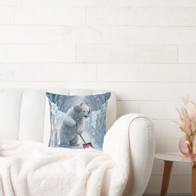 Polar med röd skal i Snö Kudde (Soffa)