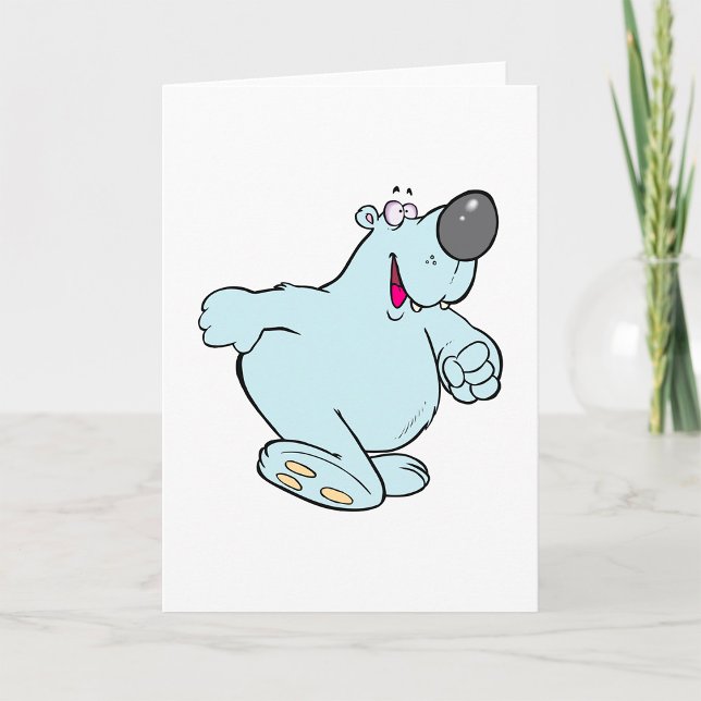 Polar med svag Tecknad Bear Cute Blue-tecken Kort (Skapare uppladdad)