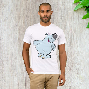 Polar med svag Tecknad Bear Cute Blue-tecken T Shirt