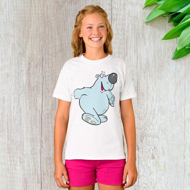 Polar med svag Tecknad Bear Cute Blue-tecken T Shirt (Skapare uppladdad)