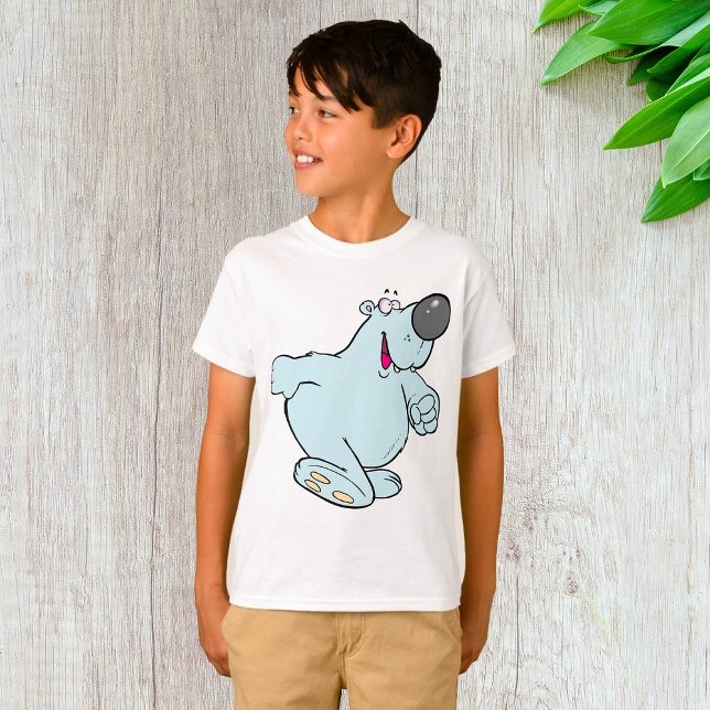 Polar med svag Tecknad Bear Cute Blue-tecken T Shirt (Skapare uppladdad)