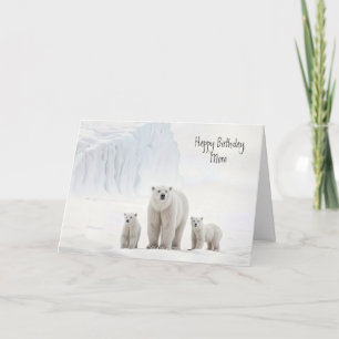 Polar med Unge för Mamma födelsedag Kort