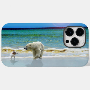 Polar och Jack på stranden.