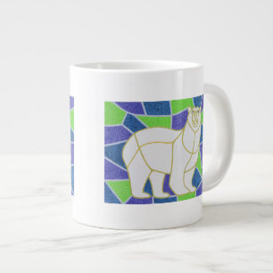 Polar på fastnat glas jumbo mugg