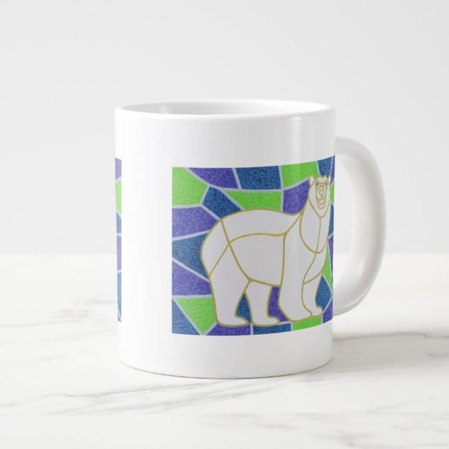 Polar på fastnat glas jumbo mugg (Framsida höger)