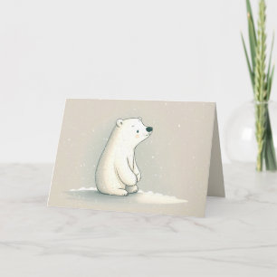 Polar på födelsedagen i Snöflingor Kort