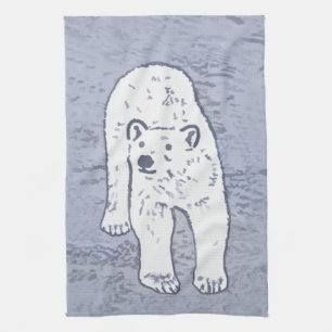 Polar på ismålning - originalbild av vilda djur kökshandduk