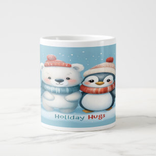 polar, penguin, helgdag vänner, mysigt vinter jumbo mugg