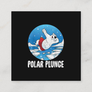 Polar Ploge Ice Jump Polar Bear Winter Simma Fyrkantigt Visitkort