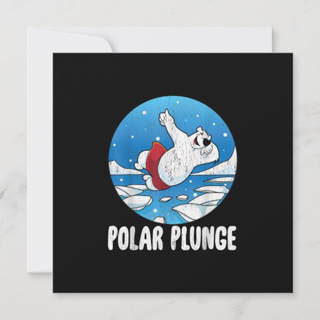 Polar Ploge Ice Jump Polar Bear Winter Simma Inbjudningar (Framsida)