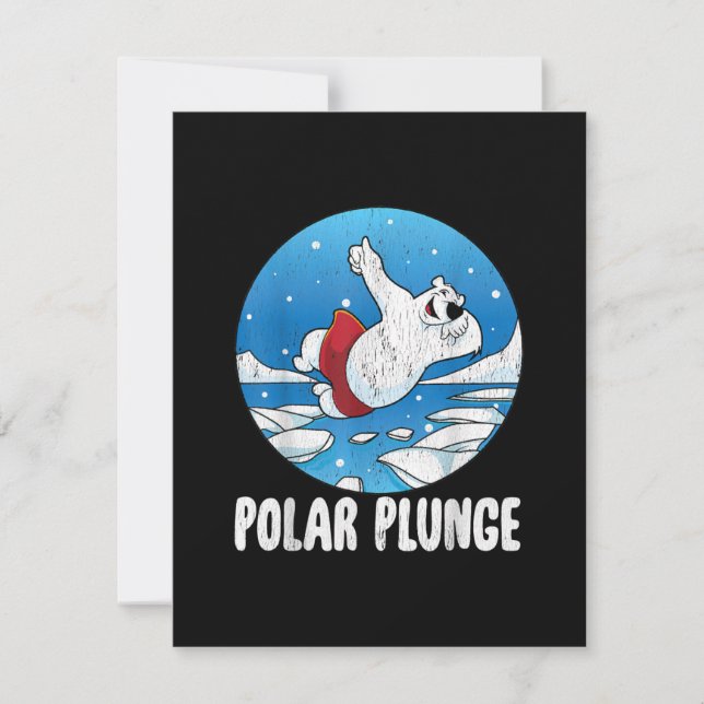 Polar Ploge Ice Jump Polar Bear Winter Simma Inbjudningar (Framsida)