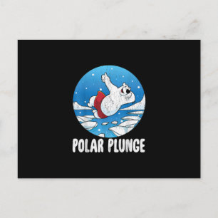 Polar Ploge Ice Jump Polar Bear Winter Simma Meddelande Vykort