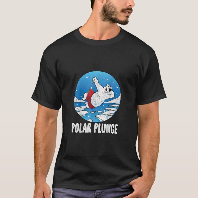 Polar Ploge Ice Jump Polar Bear Winter Simma T Shirt (Framsida)