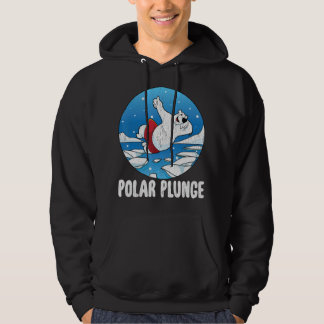 Polar Plunge Ice Jump Funny Polar Bear Winter Hoodie