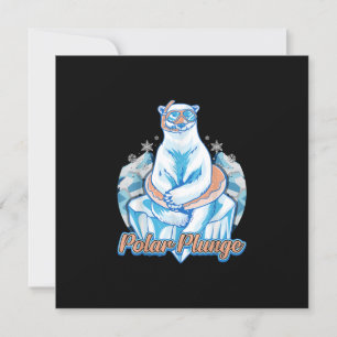 Polar Plunge Ice Jump Funny Polar Bear Winter Simm Inbjudningar