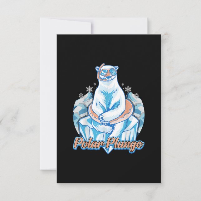 Polar Plunge Ice Jump Funny Polar Bear Winter Simm Inbjudningar (Framsida)