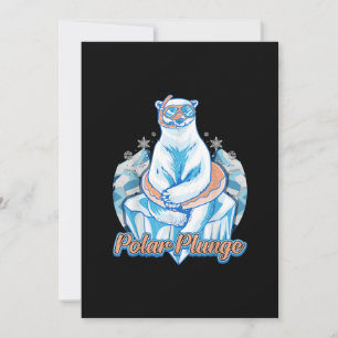 Polar Plunge Ice Jump Funny Polar Bear Winter Simm Julkort