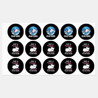 Polar Plunge Ice Jump Funny Polar Bear Winter Simm Klistermärke