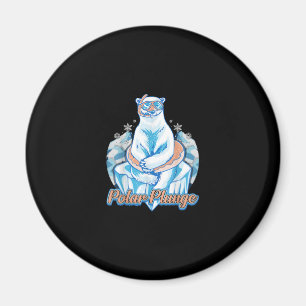 Polar Plunge Ice Jump Funny Polar Bear Winter Simm Magnet